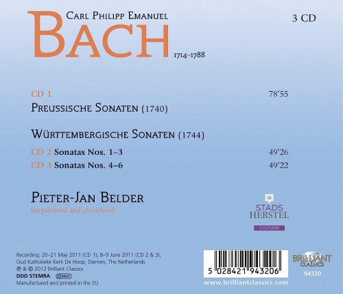 Pieter-Jan Belder - C.P.E. Bach: Preussische und Württembergische Sonaten (2012)