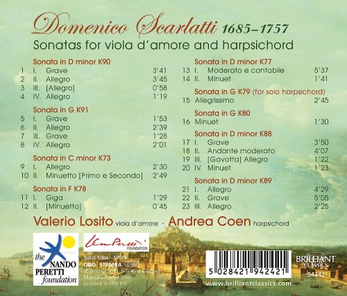 Andrea Coen, Valerio Losito - D. Scarlatti: Viola d’amore Sonatas (2011)