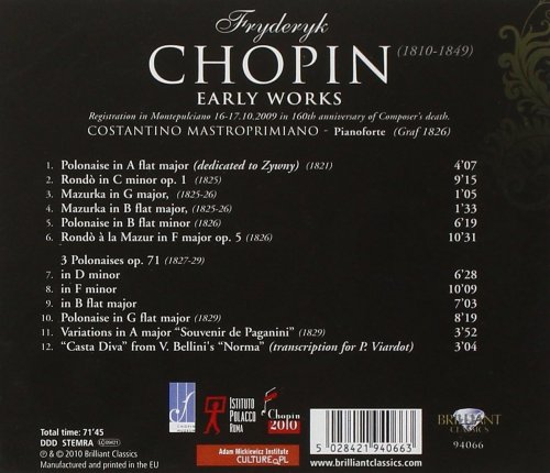 Costantino Mastroprimiano - Chopin: Early Works (2010)