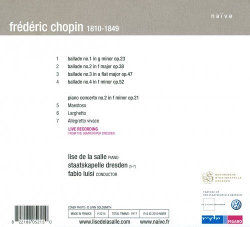 Lise de la Salle, Staatskapelle Dresden, Fabio Luisi - Chopin: Ballades, Piano Concerto No. 2 (2010) CD-Rip