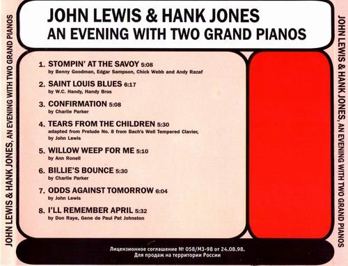 John Lewis & Hank Jones - An Evening with Two Grand Pianos (1979)