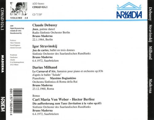 Bruno Maderna - Debussy, Stravinskij, Milhaud - Maderna Edition Volume 14 (1992)