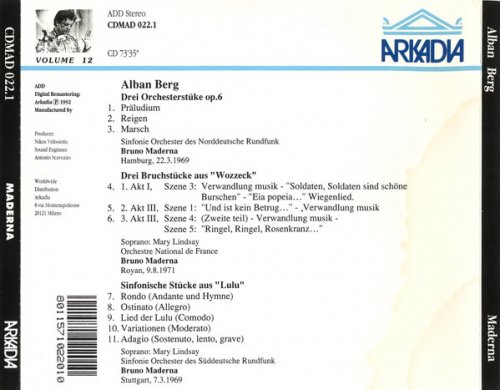 Bruno Maderna - Alban Berg - Maderna Edition Volume 12 (1992)