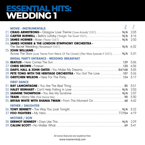 VA - Mastermix Essential Hits: Wedding 1 (2022) DOWNLOAD On ISRABOX