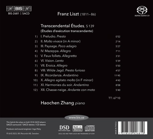 Haochen Zhang - Liszt: Transcendental Etudes (2023) [Hi-Res]