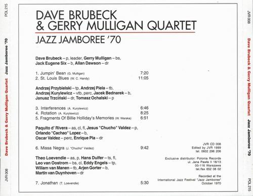 Dave Brubeck & Gerry Mulligan Quartet - Jazz Jamboree 70 (1999)