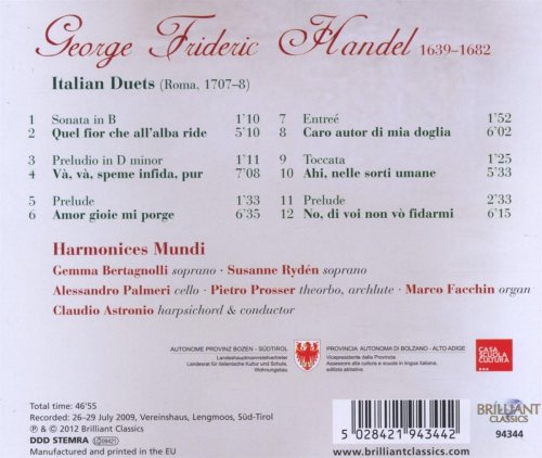 Harmonices Mundi, Claudio Astronio - Handel: Italian Duets (2012)