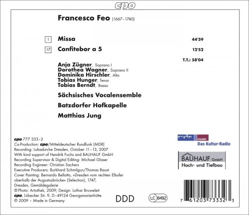 Matthias Jung, Batzdorfer Hofkapelle - Feo, F.: Missa Defunctorum / Confitebor (2009)
