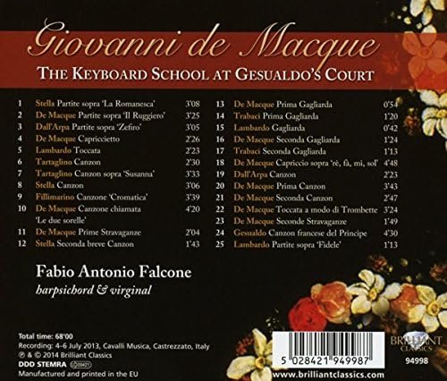 Fabio Antonio Falcone - De Macque: The Keyboard School at Gesualdo's Court (2015)