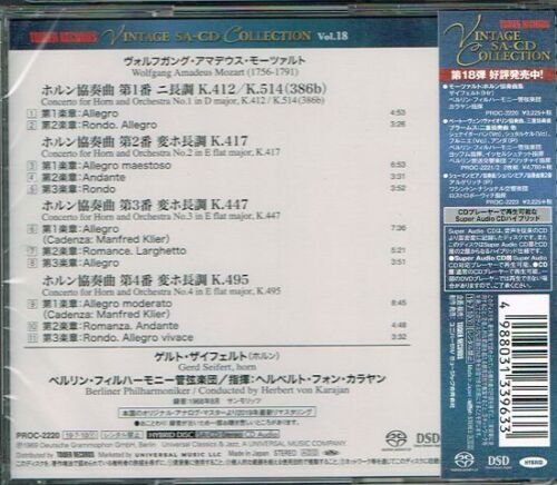 Gerd Seifert, Herbert Von Karajan - Mozart: Hornkonzerte KV 412, 417, 447, 495 (1968) [2019 SACD Vintage Collection]