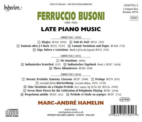 Marc-Andre Hamelin - Busoni: Late Piano Music (2013) [Hi-Res]