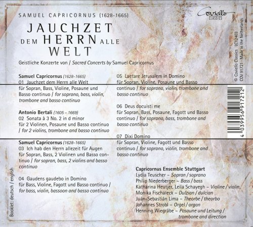 Lydia Teuscher, Henning Wiegrabe, Capricornus Ensemble Stuttgart - Samuel Capricornus: Jauchzet dem Herrn alle Welt (Sacred Concerts) (2017)