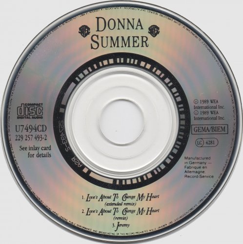 Donna Summer - Love's About To Change My Heart (Maxi 3"CD Single) (1989)