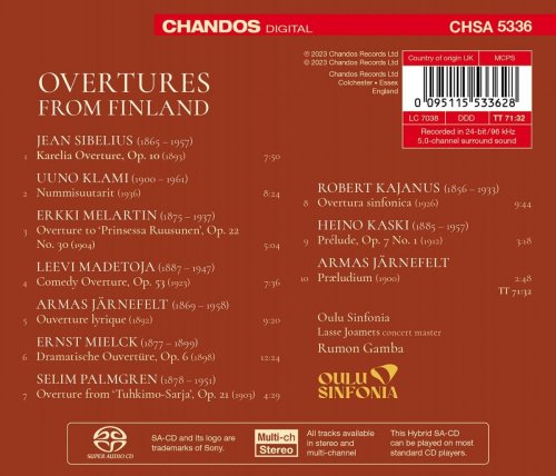 Oulu Sinfonia, Rumon Gamba - Overtures from Finland (2023) [Hi-Res]