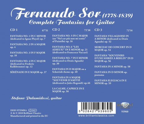 Stefano Palamidessi - Sor: Complete Fantasias for Guitar (2011)