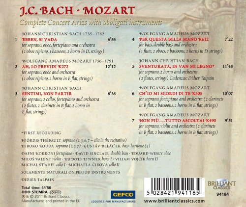 Hjördis Thébault, Hiroko Kouda, Gustáv Belácek, Solamente Naturali, Didier Talpain - J.C. Bach & Mozart: Concert Arias (2011)