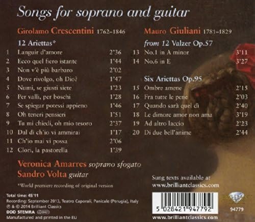 Veronica Amarres - Crescentini & Giuliani: Songs for Soprano and Guitar (2014)