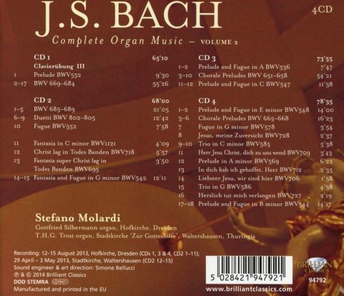 Stefano Molardi - J.S. Bach: Complete Organ Music, Vol. 2 (2014)