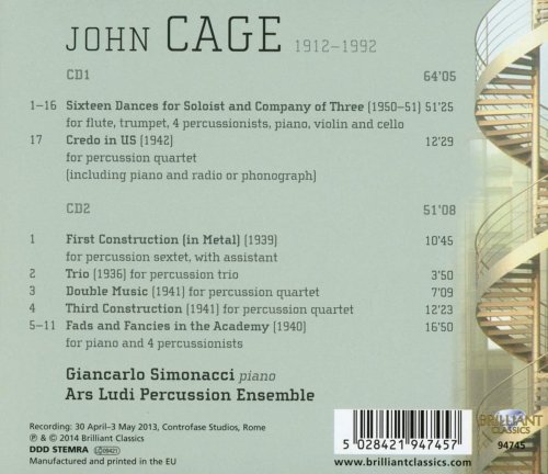 Ars Ludi Percussion Ensemble - Cage: Music for Piano & Percussion (2014)