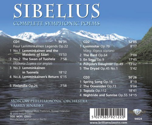 Elizaveta Zuyeva, Maria Jygeva, State Academic Symphonic Orchestra Moscow, Vasily Sinajsky - Sibelius: Complete Symphonic Poems (2011)