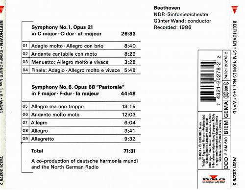 Gunter Wand, NDR-Sinfonieorchester -  Beethoven: Symphonies 1-9 (1994)