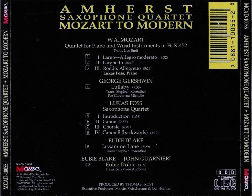 Amherst Saxophone Quartet, Lukas Foss - Mozart to Modern (1990)