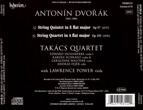 Takács Quartet, Lawrence Power - Dvořák: String Quartet Op.105, String Quintet Op.97 (2017) CD-Rip