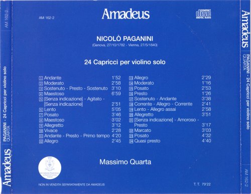 Massimo Quarta - Paganini: 24 Capricci per violino solo (2003)