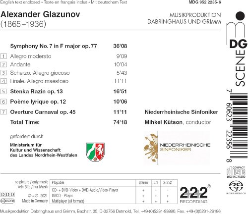 Mikhel Kütson, Niederrheinische Sinfoniker - Glazunov: Works for Orchestra (2022)
