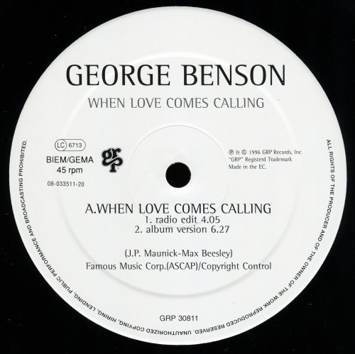 George Benson - When Love Comes Calling EP (1996) LP