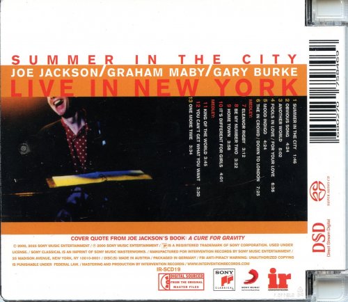 Joe Jackson, Graham Maby, Gary Burke - Summer In The City, Live In New York (Reissue, Remastered) (2000 / 2022) [SACD]