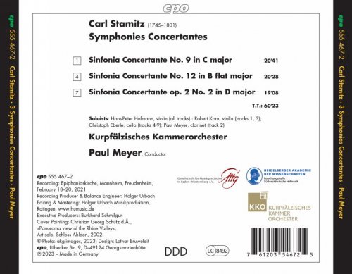 Kurpfälzisches Kammerorchester, Paul Meyer, Hans-Peter Hofmann, Robert Korn, Christoph Eberle - Carl Stamitz. Symphonies Concertantes (2023) [Hi-Res]