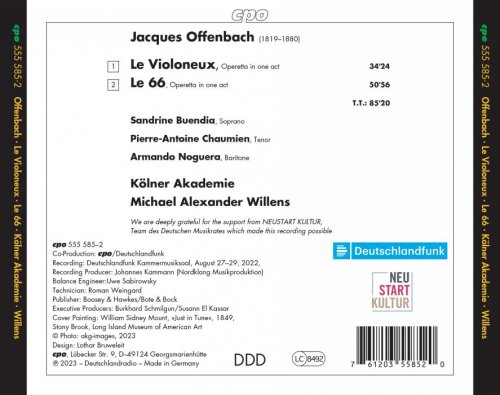 Kölner Akademie, Michael Alexander Wilens, Sandrine uendia, Pierre-Antoine Chaumien, Armando Noguera - Jacques Offenbach. Operettas in one act. Le Violoneux. Le 66 (2023) [Hi-Res]