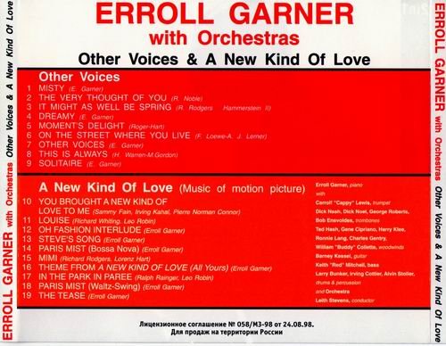 Erroll Garner With Orchestras - Other Voices & A New Kind Of Love (1999)