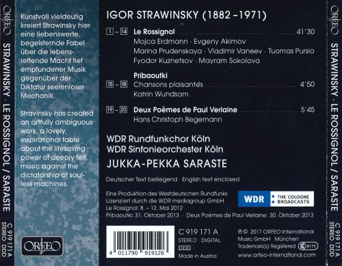 Mojca Erdmann, Jukka-Pekka Saraste - Igor Stravinsky: Le Rossignol (2017) CD-Rip