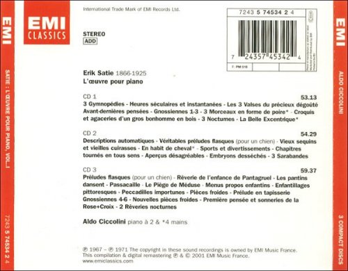 Aldo Ciccolini - Satie: L'oeuvre pour piano (2001)
