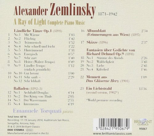 Emanuele Torquati - Zemlinsky: Complete Piano Music (2014)