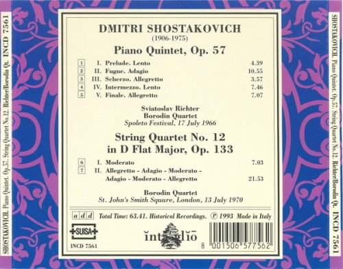 Borodin Quartet - Richter, Shostakovich: Piano Quintet Op.57 / String Quartet No.12 (1993)