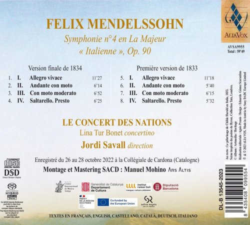 Jordi Savall, Le Concert Des Nations - Mendelssohn: Italian Symphony (2023) [Hi-Res]