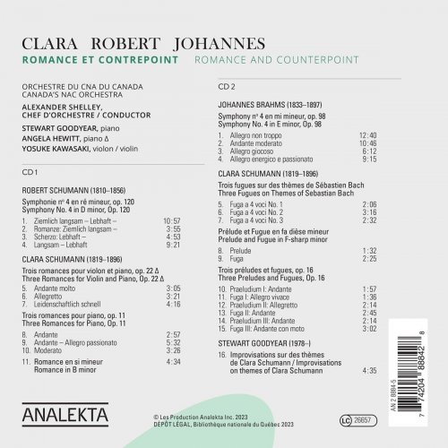 Canada’s National Arts Centre Orchestra, Alexander Shelley, Stewart Goodyear - Clara, Robert, Johannes: Romance and Counterpoint (2023) [Hi-Res]