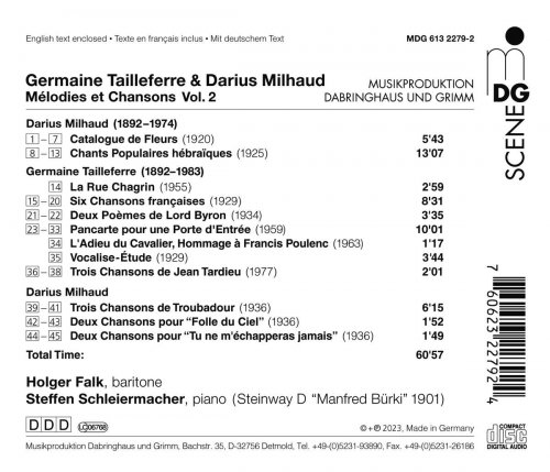 Holger Falk, Steffen Schleiermacher - Tailleferre & Milhaud: Mélodies & Chansons (2023)