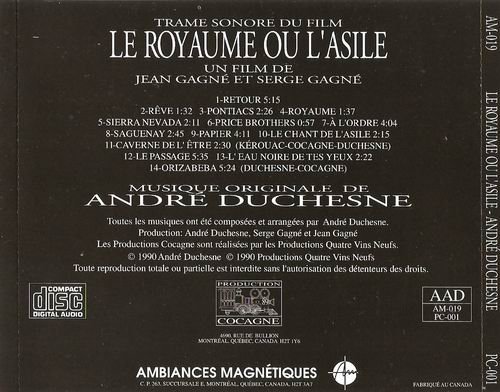 Andre Duchesne - Le Royaume ou l`Asile (1990)