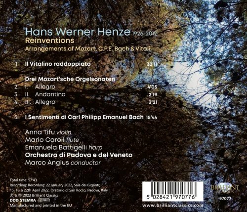Orchestra di Padova e del Veneto, Marco Angius - Henze: Reinventions Arrangements of Mozart, C.P.E. Bach & Vitali (2023) [Hi-Res]