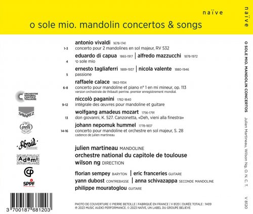 Julien Martineau, Orchestre national du Capitole de Toulouse, Wilson Ng - O sole mio: Mandolin Concertos & Songs (2023) [Hi-Res]