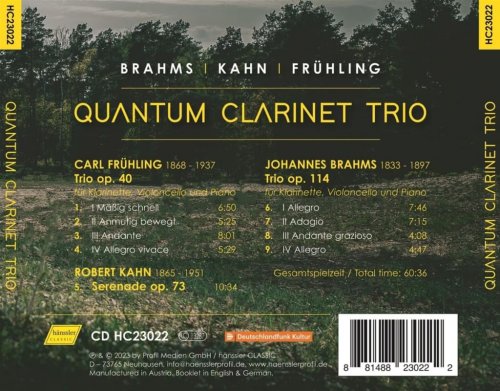 Quantum Clarinet Trio - Brahms, Kahn & Frühling: Clarinet Trios (2023) [Hi-Res]