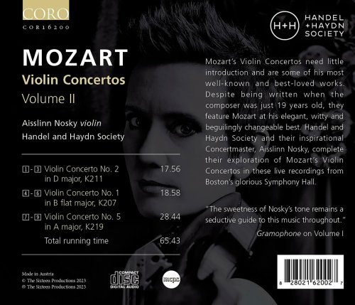 Aisslinn Nosky, Handel and Haydn Society - Mozart: Violin Concertos, Vol. II (Live) (2023) [Hi-Res]