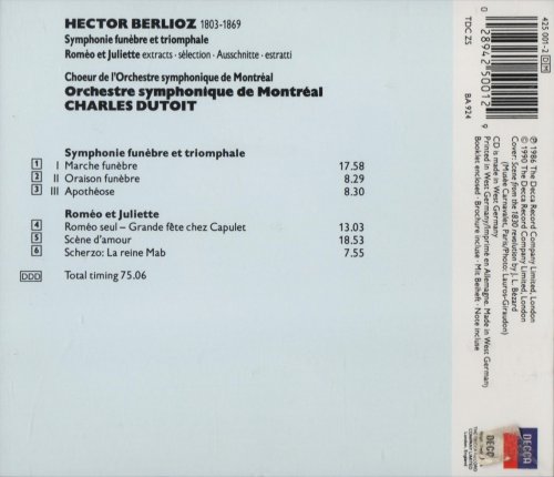 Orchestre Symphonique de Montréal, Charles Dutoit - Berlioz: Symphonie funèbre et triomphale (1990) CD-Rip