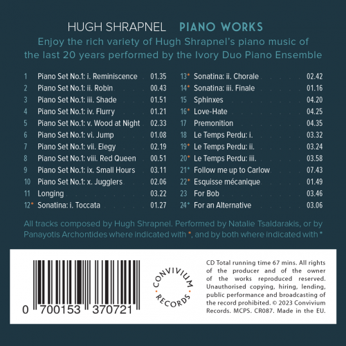 Ivory Duo Piano Ensemble - Hugh Shrapnel: Piano Works (2023) [Hi-Res]