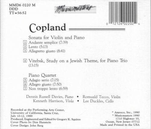 Dennis Russell Davies, Romuald Tecco, Kenneth Harrison - Aaron Copland: Chamber Works (1990)