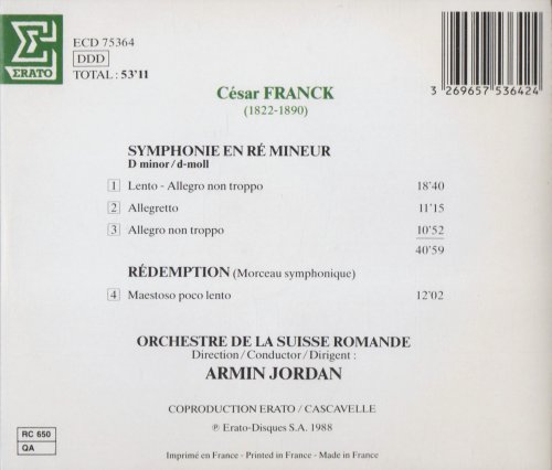 Orchestre de la Suisse Romande, Armin Jordan - Cesar Franck: Symphonie en re mineur (1988)